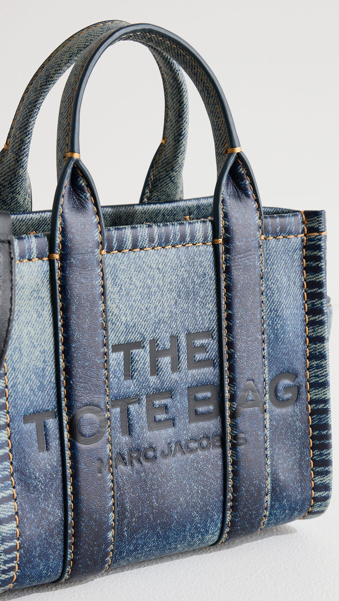 The Denim Printed Leather Crossbody Tote Bag - 4