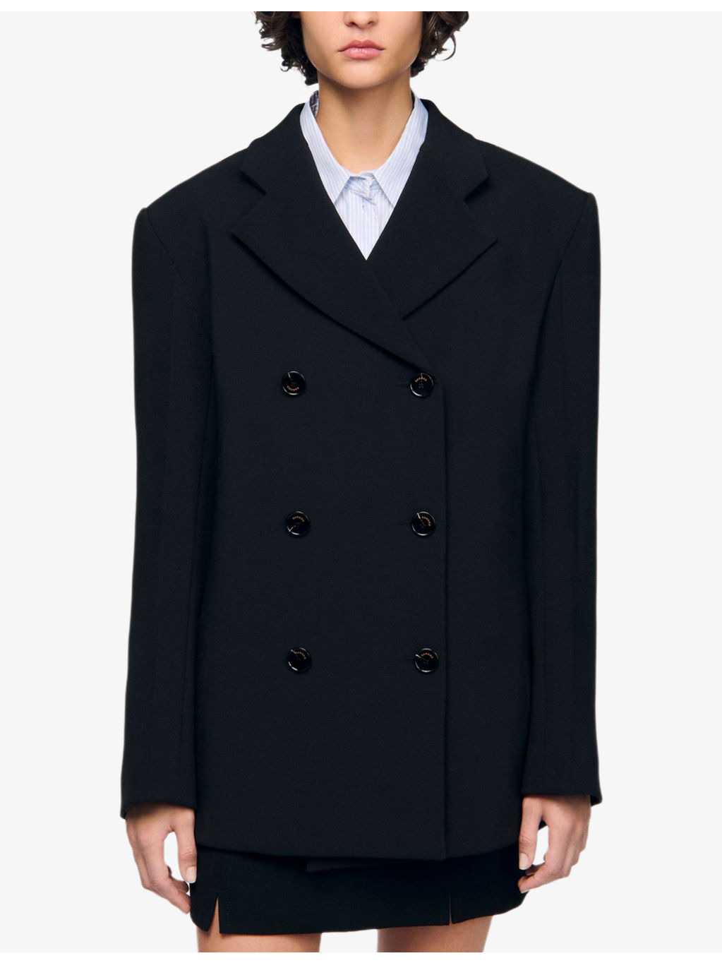 Oversized Double-Breasted Stretch-Woven Blazer - 3