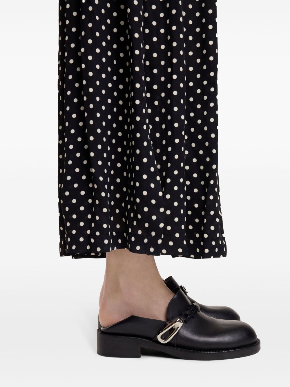 polka-dot crepe long dress - 6