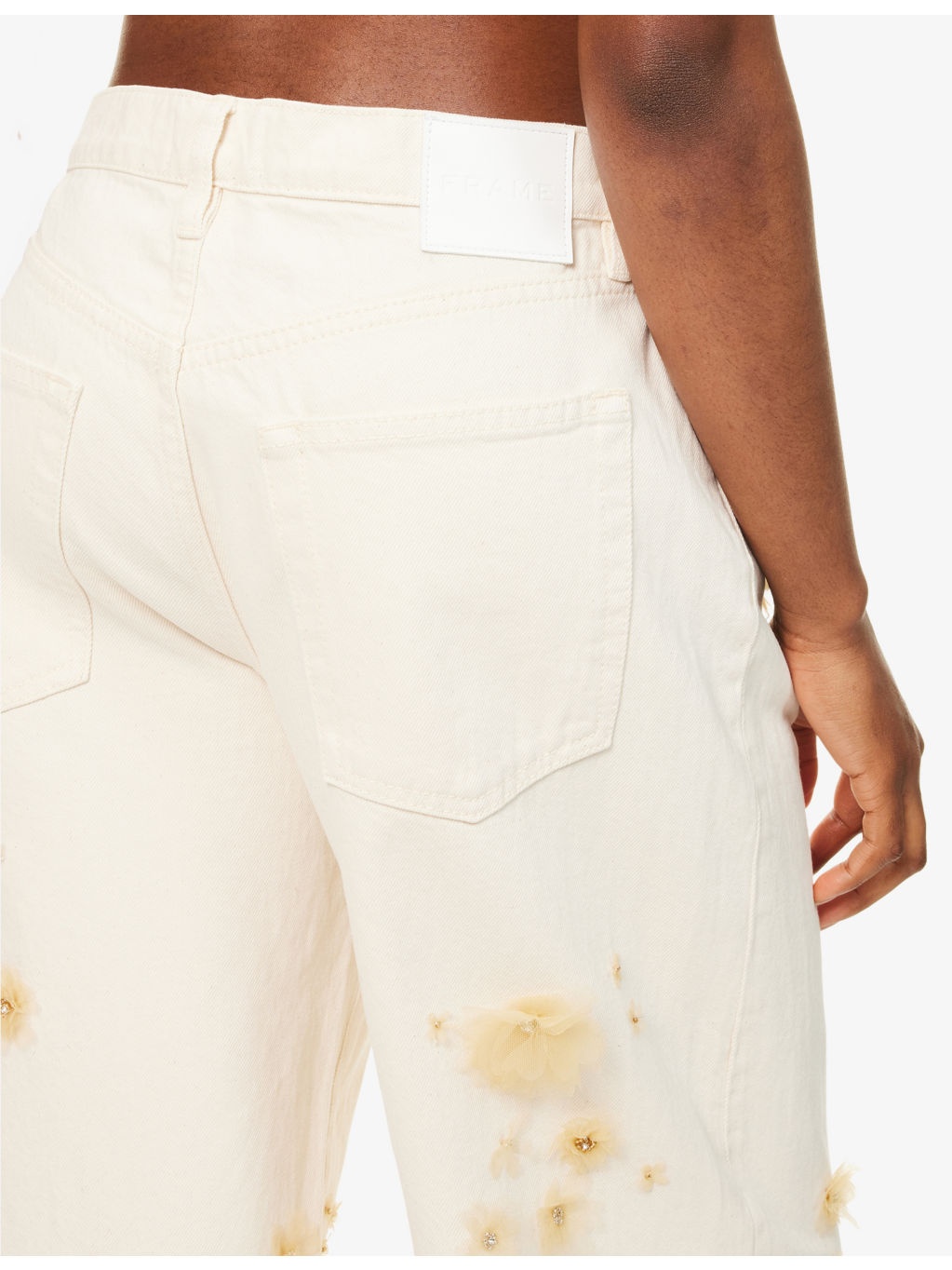 Embellished Low-Slung Barrel Denim Jeans - 6