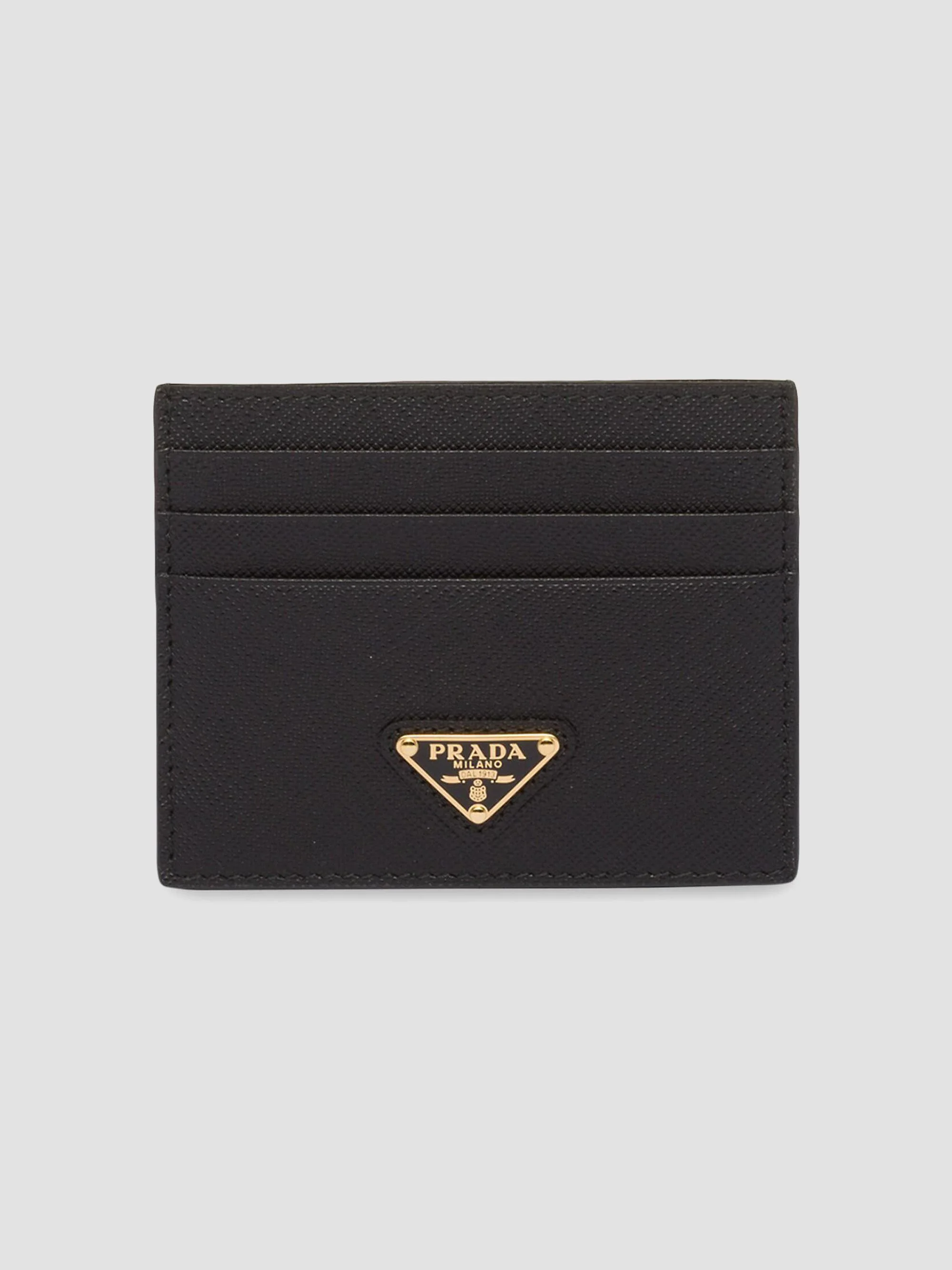 Women's Saffiano Leather Card Holder - Black - 1