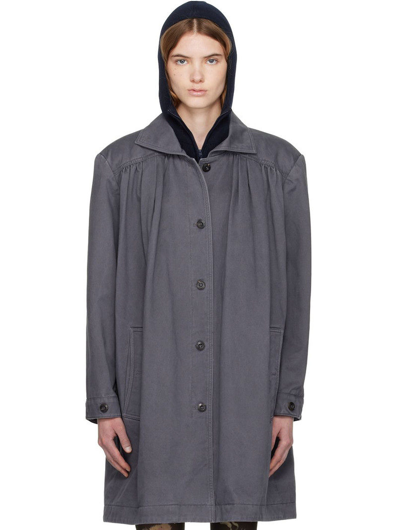 Gray Over Shirred Top Coat 1