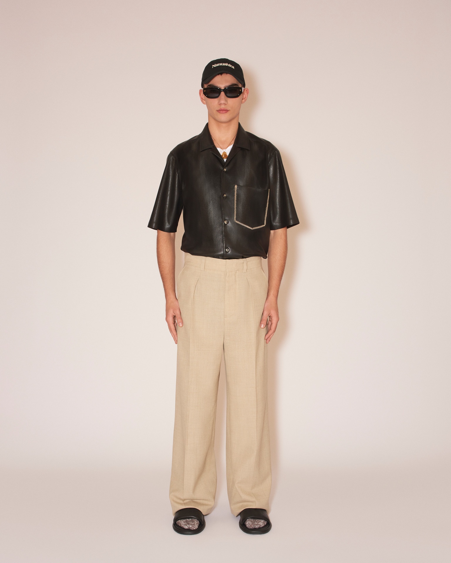 CIAN - Summer suiting straight-leg pants - Sand melange - 3