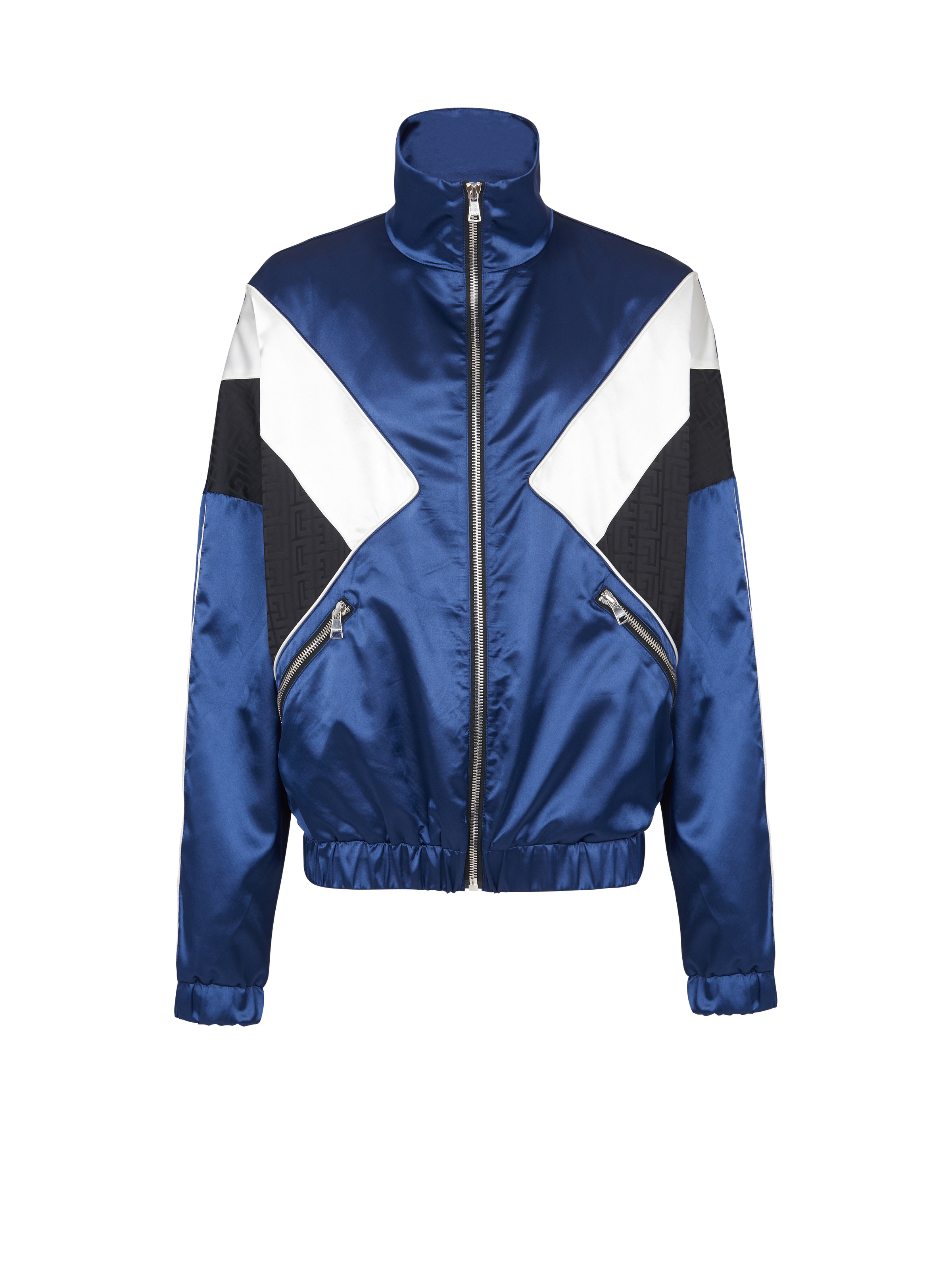 Monogrammed satin jacket - 1
