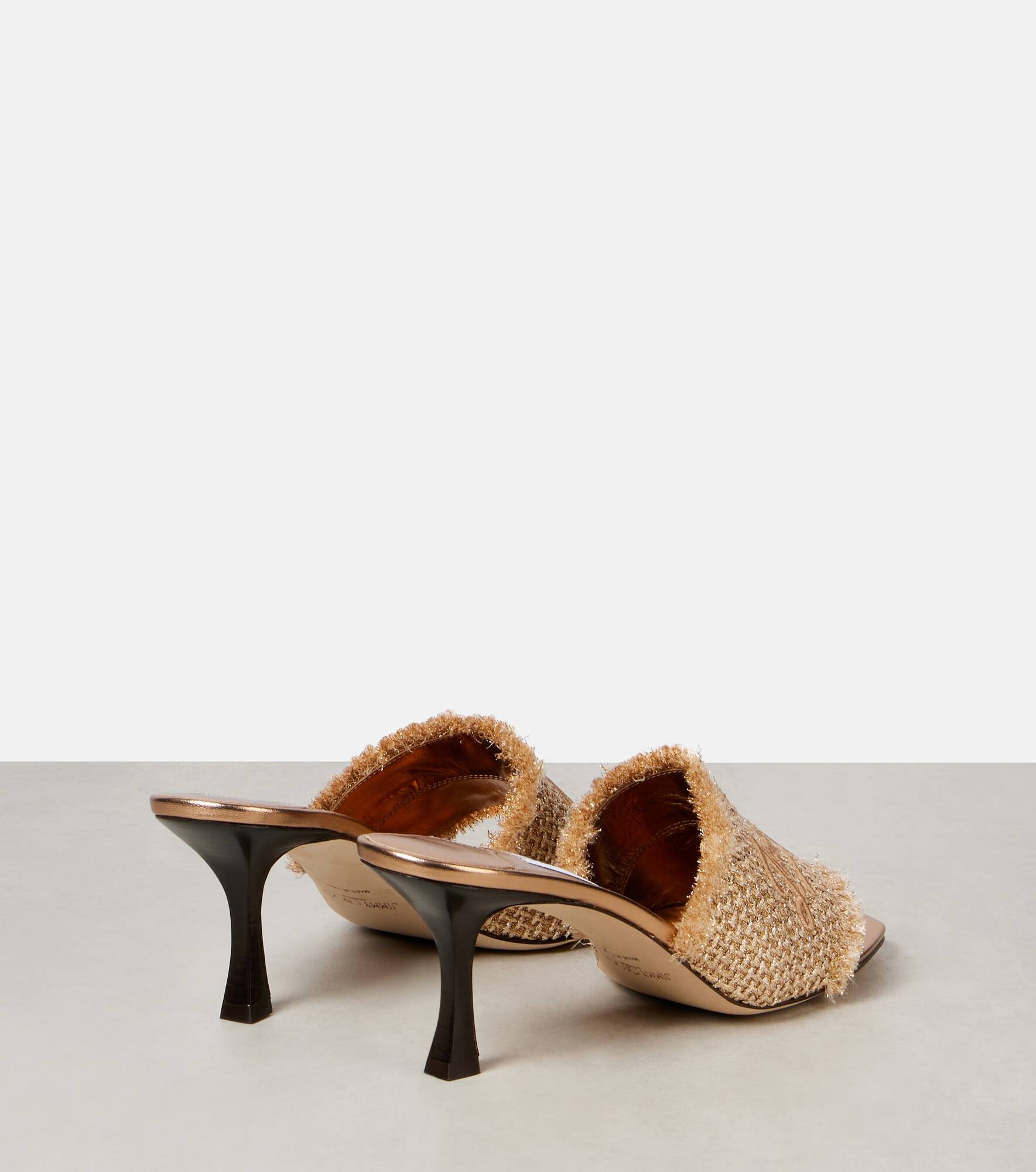 Alexia 70 logo woven lamé mules - 2