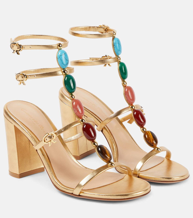 Shanti 85 embellished leather sandals 1