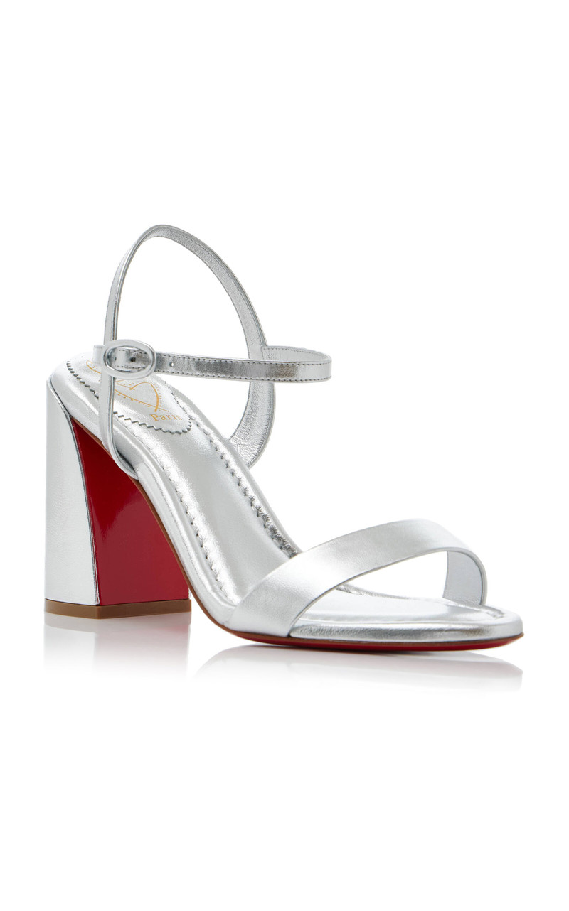 Christian Louboutin Miss Jane 85mm Leather Sandals silver outlook