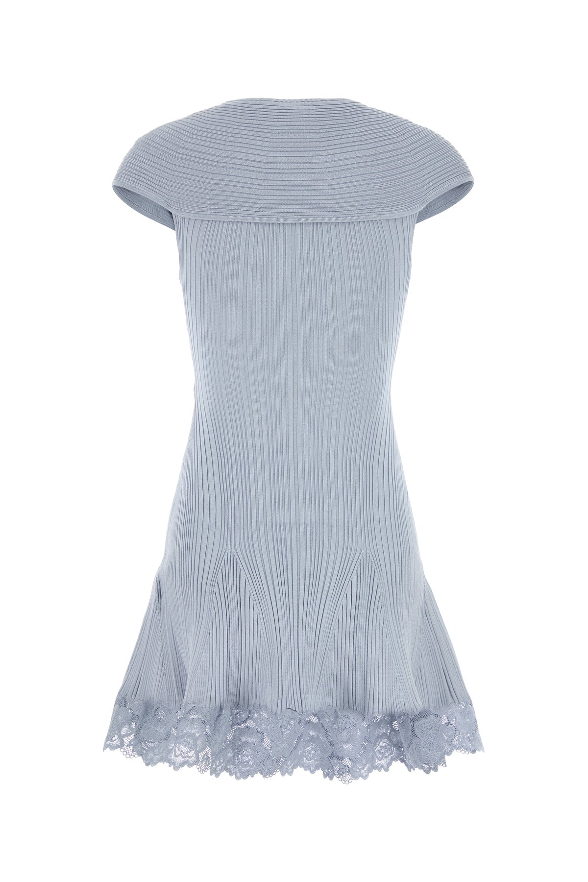 Light blue stretch polyester blend mini dress - 2