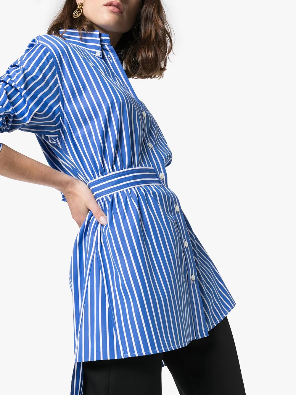 striped poplin shirt - 5