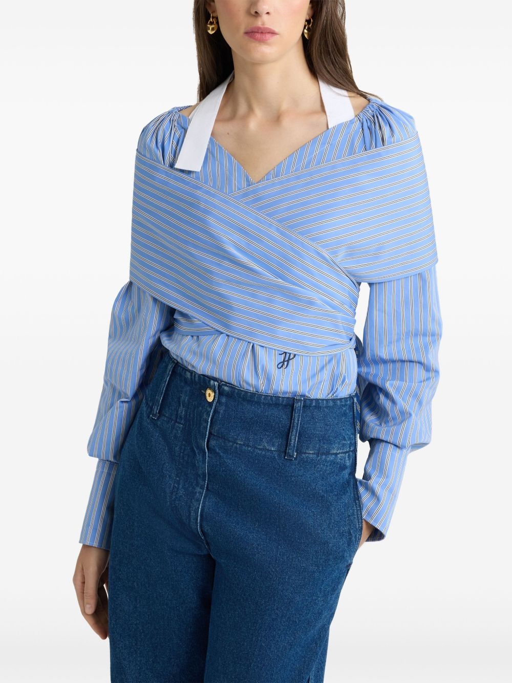 wrap poplin blouse - 4
