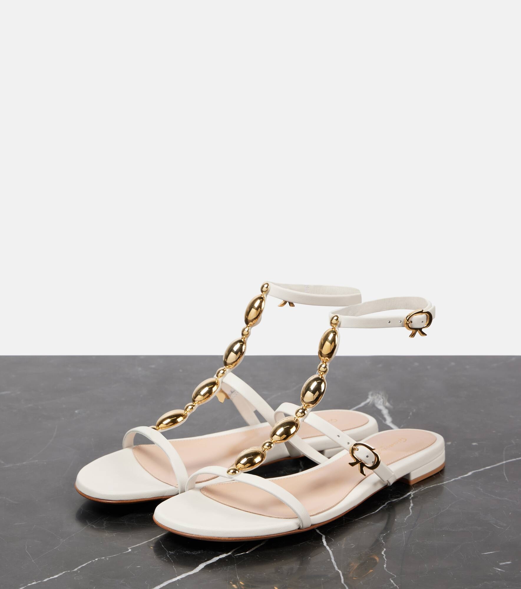 Embellished leather sandals - 4