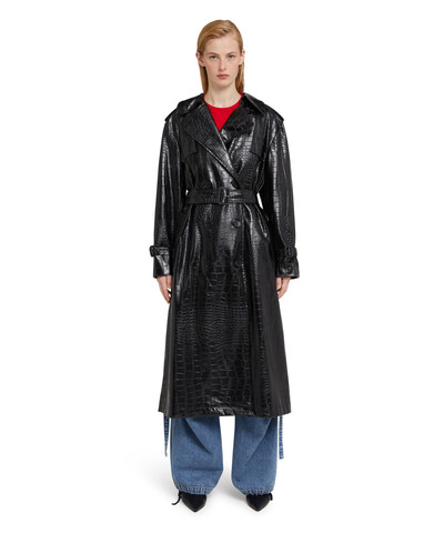 MSGM "Croco Faux Leather" fabric trench coat outlook