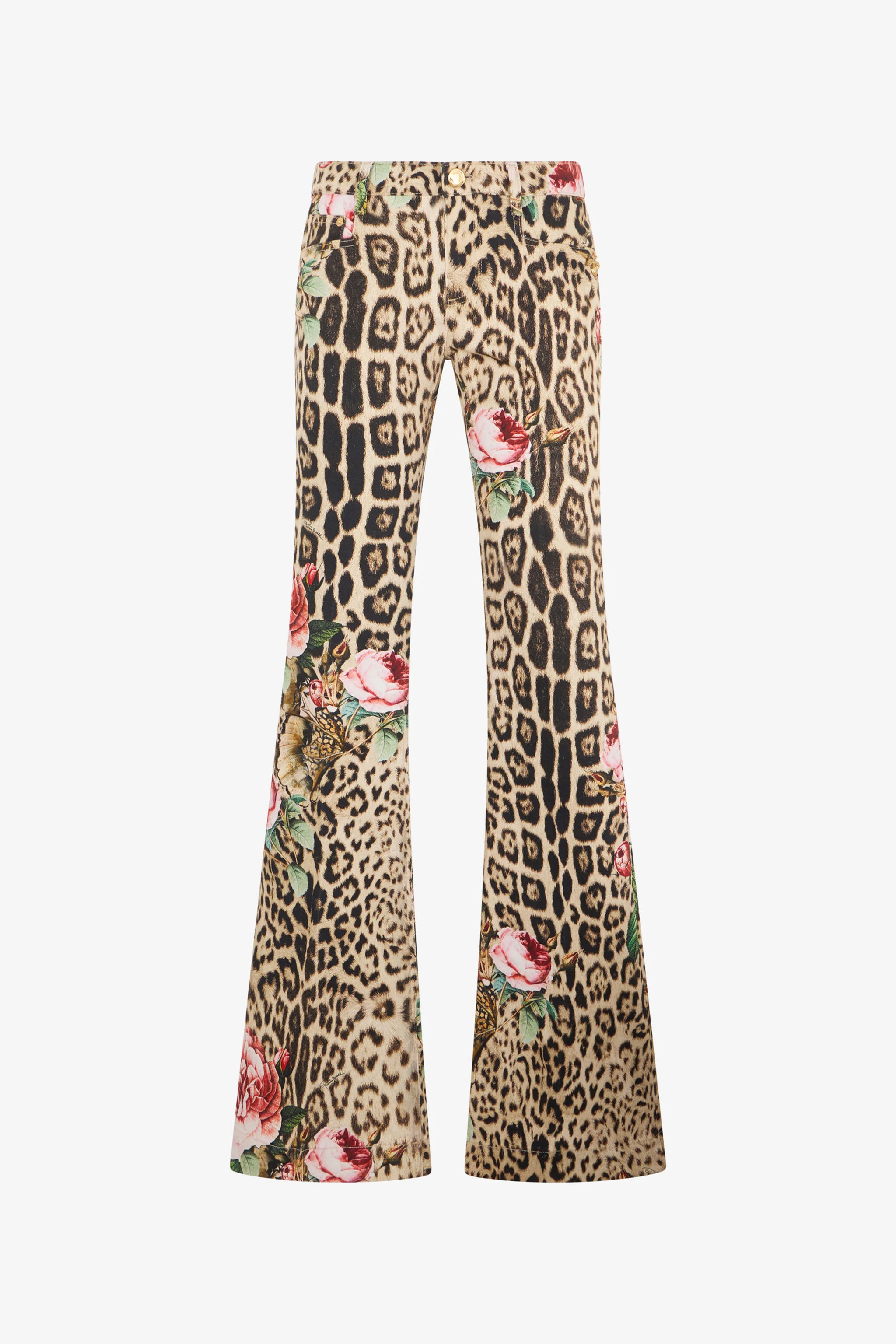 Jaguar Roses Print Flared Jeans - 1