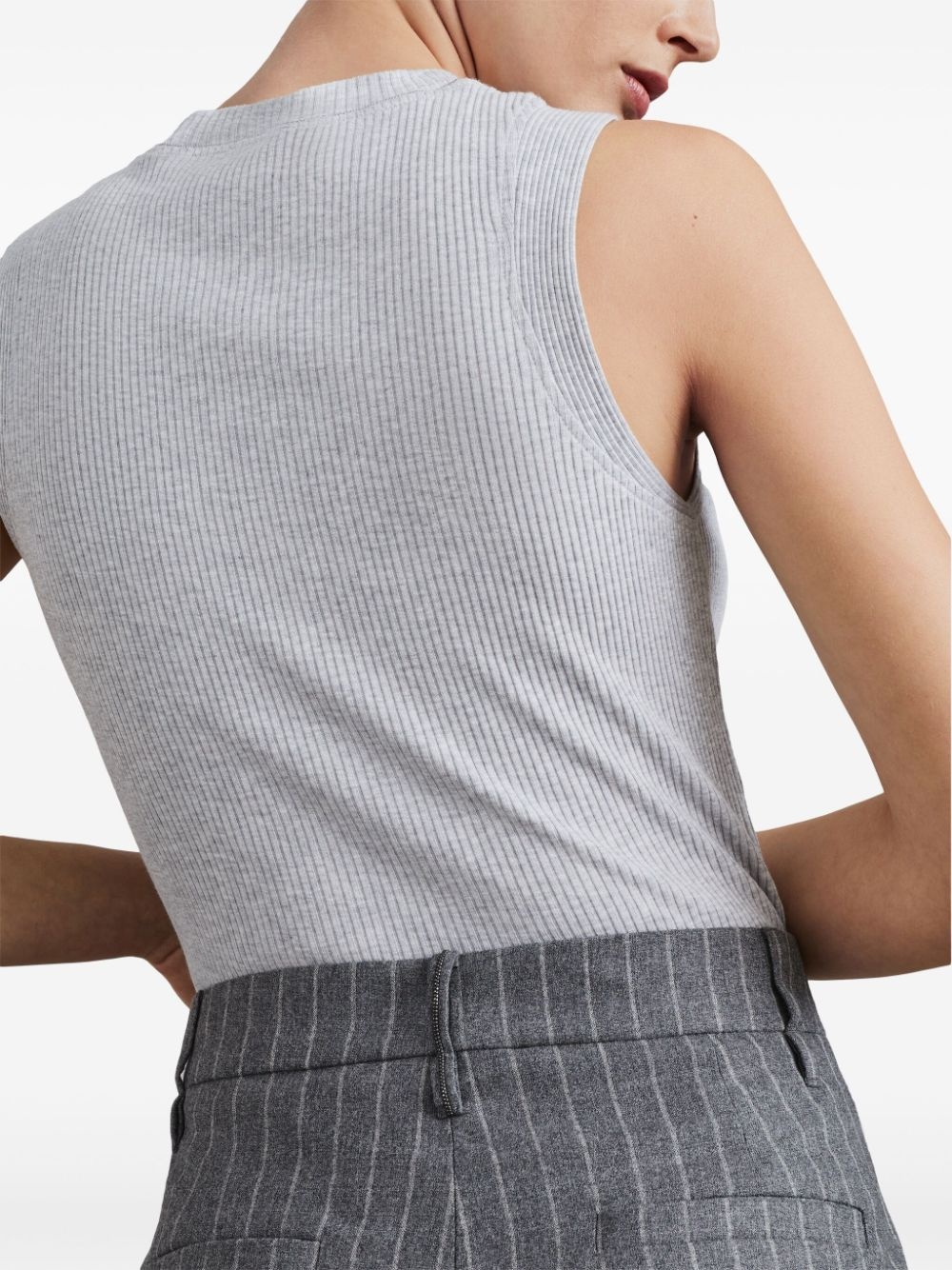 pinstriped wool trousers - 5