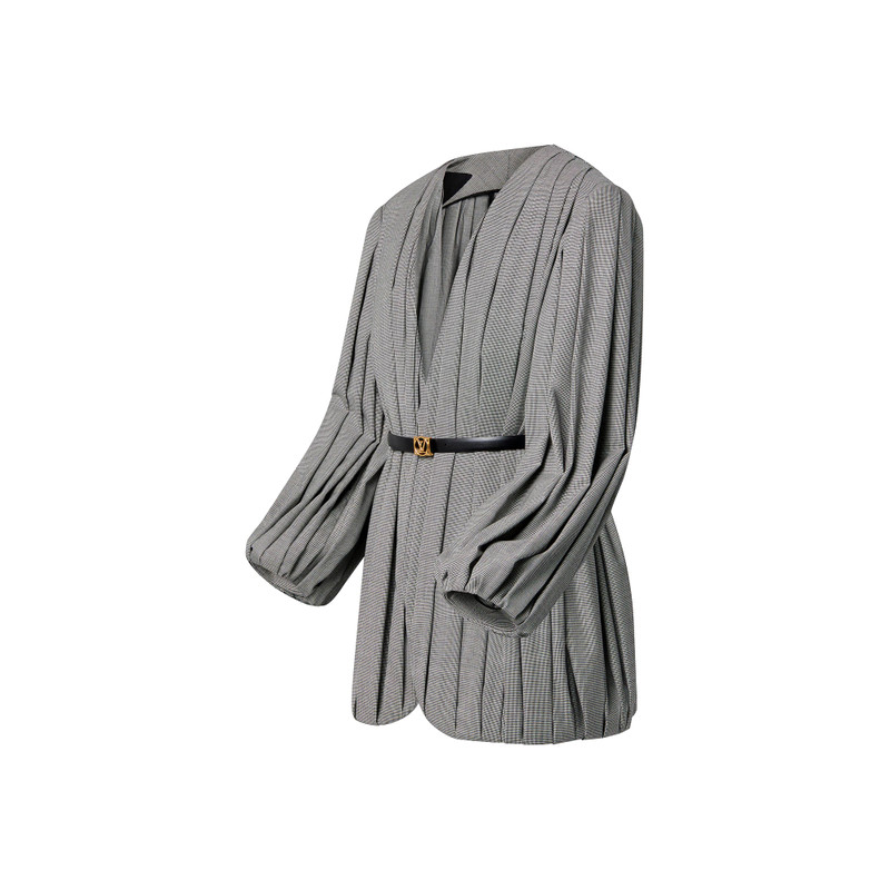 Louis Vuitton Draped Micro Check Jacket outlook