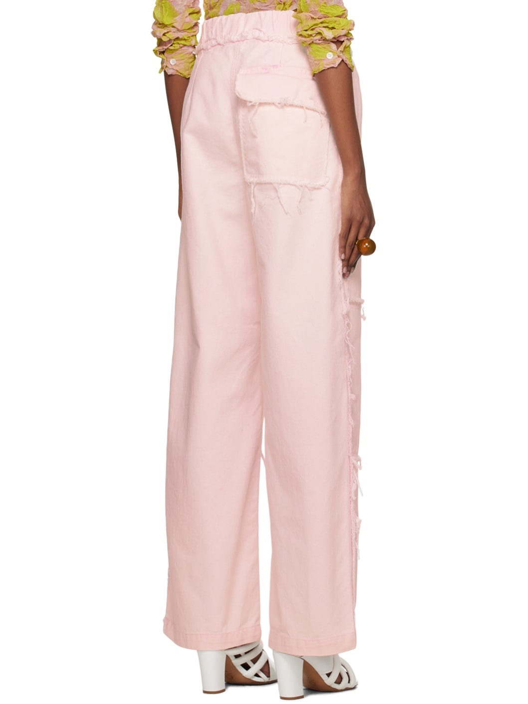Pink Fringe Jeans - 3