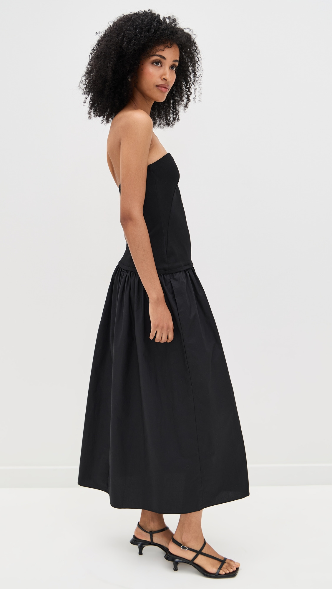 Irina Mixed Media Strapless Dress - 3