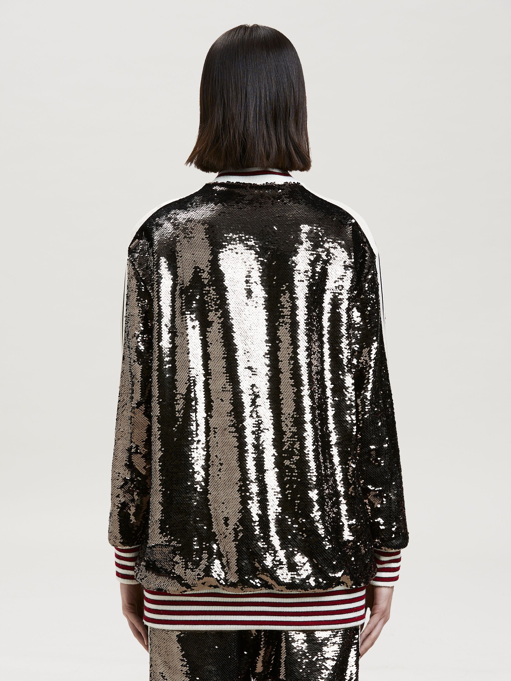 SEQUINS LONG TRACK JACKET - 5