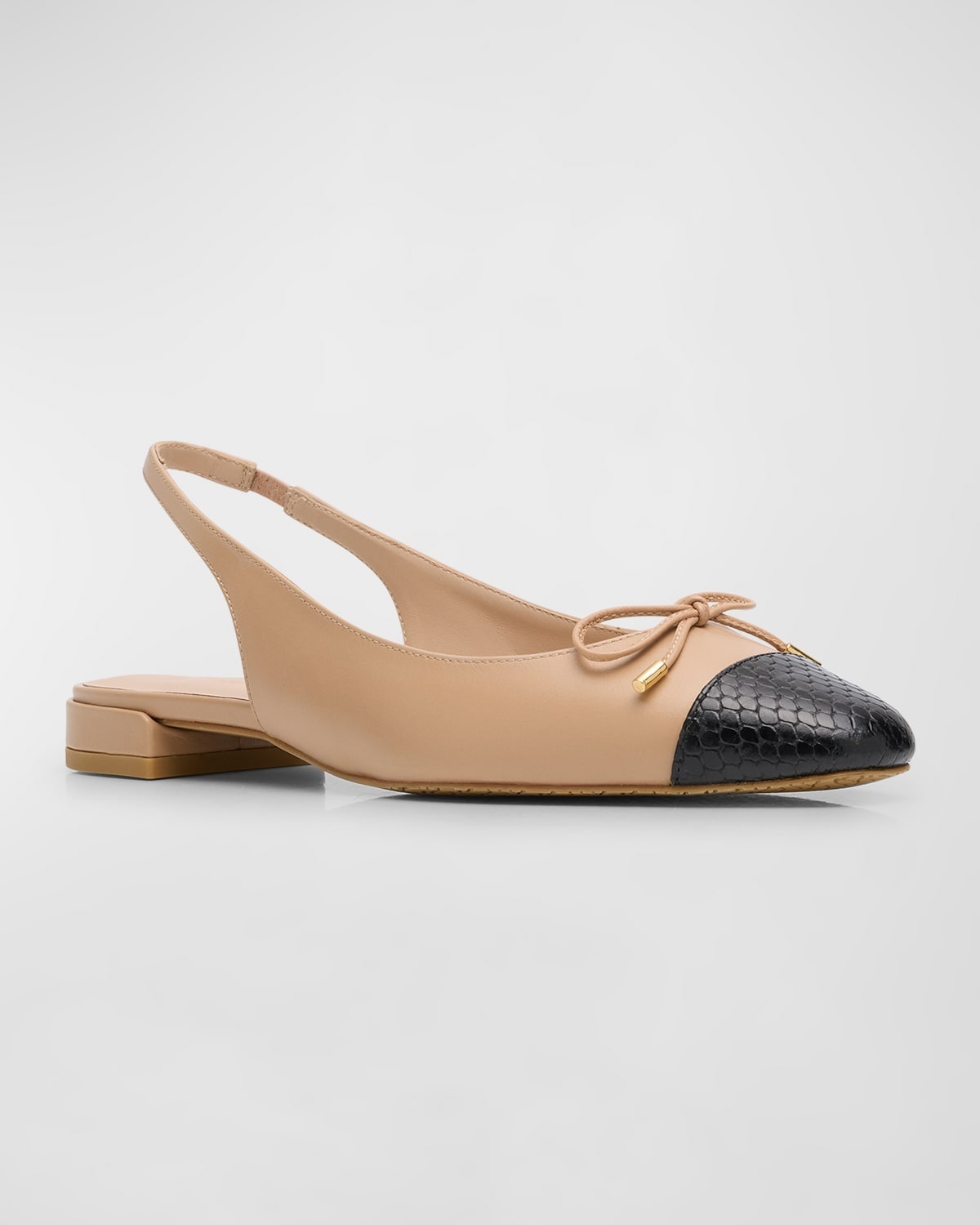 Sleek Bicolor Slingback Ballerina Flats - 3