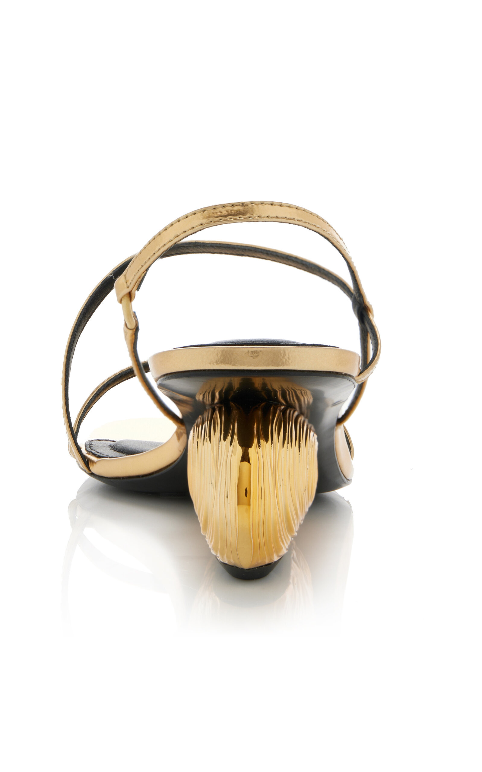 Bridget Oyster Shell Wedge Leather Sandals gold - 5