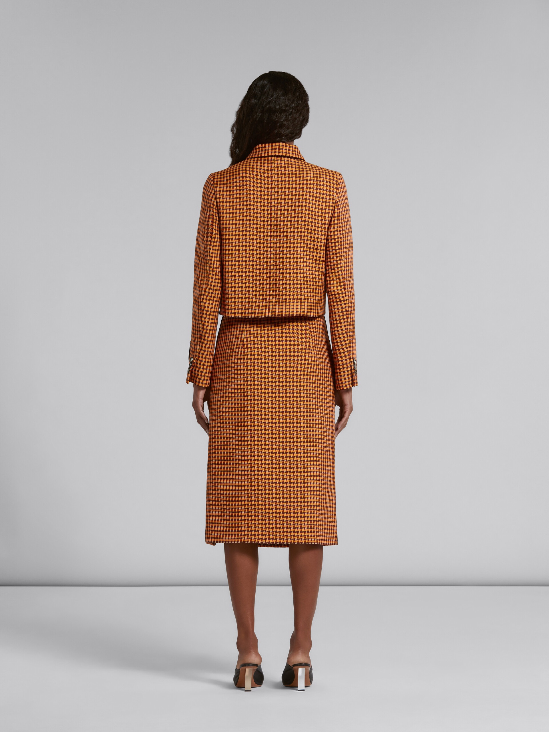 ORANGE AND BURGUNDY CHECKED SKIRT - 3