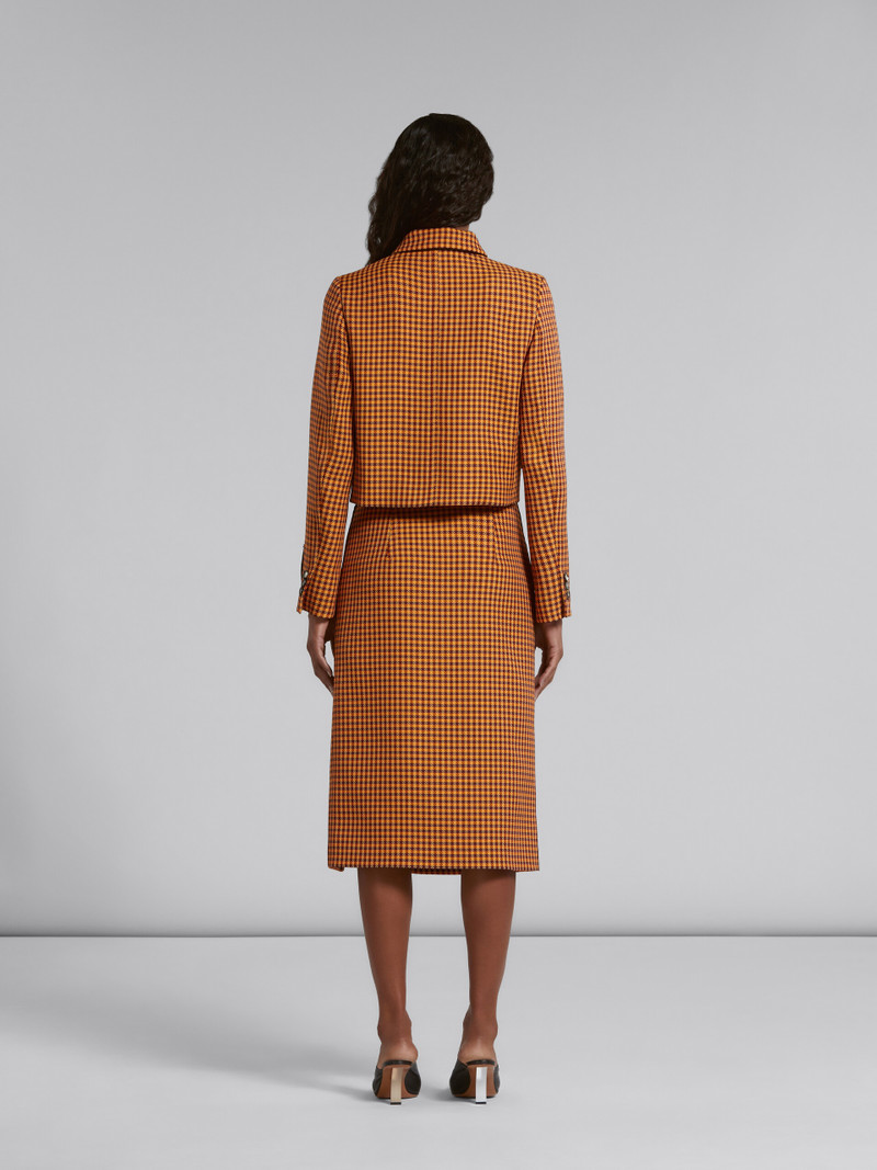 ORANGE 과 BURGUNDY CHECKED SKIRT 3