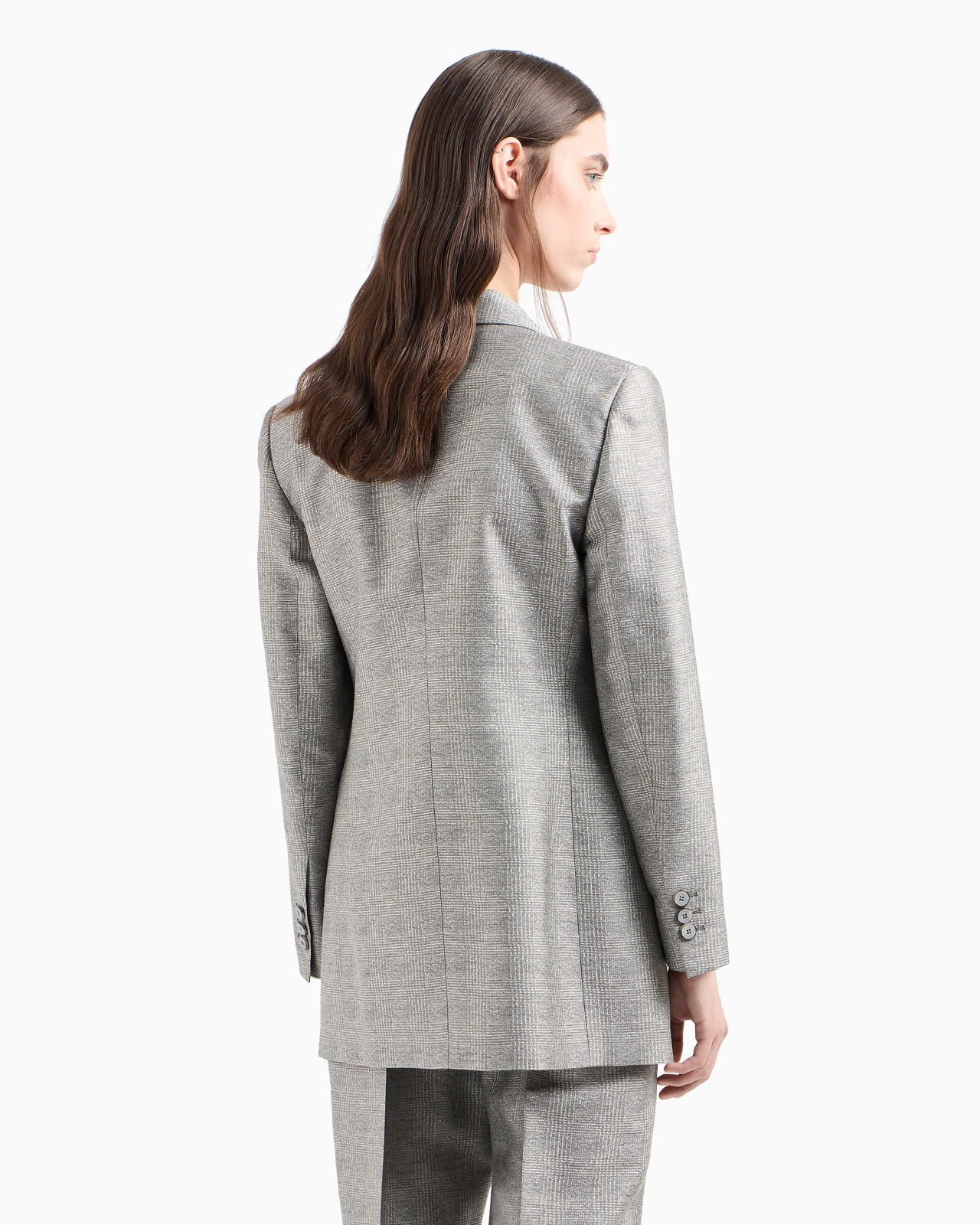 Icon double-breasted, Prince of Wales check viscose blazer - 3