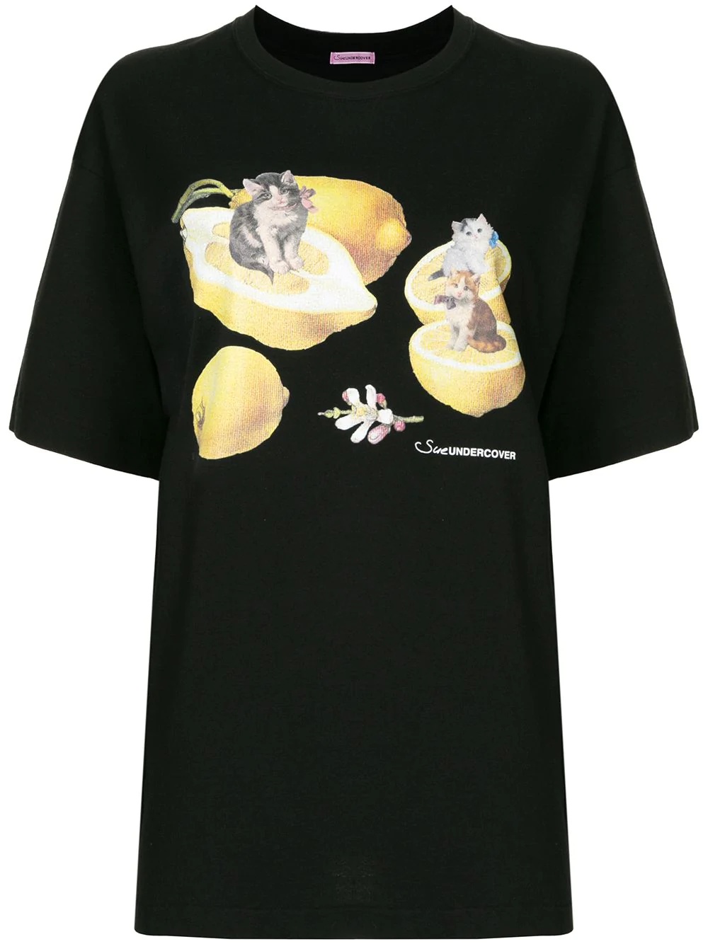 lemon cat print T-shirt - 1