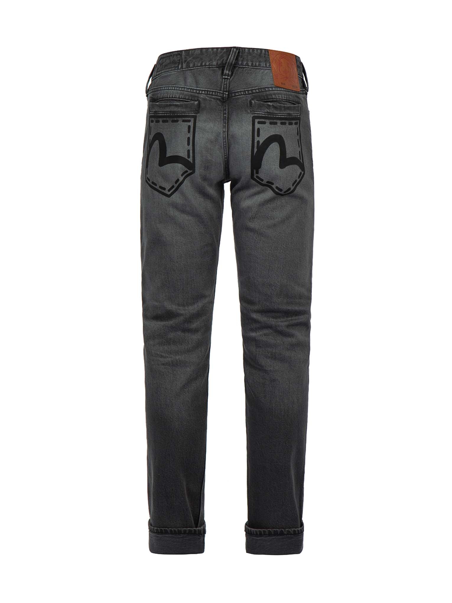 Seagull Pocket Print Slim Fit Jeans #2010 - 7