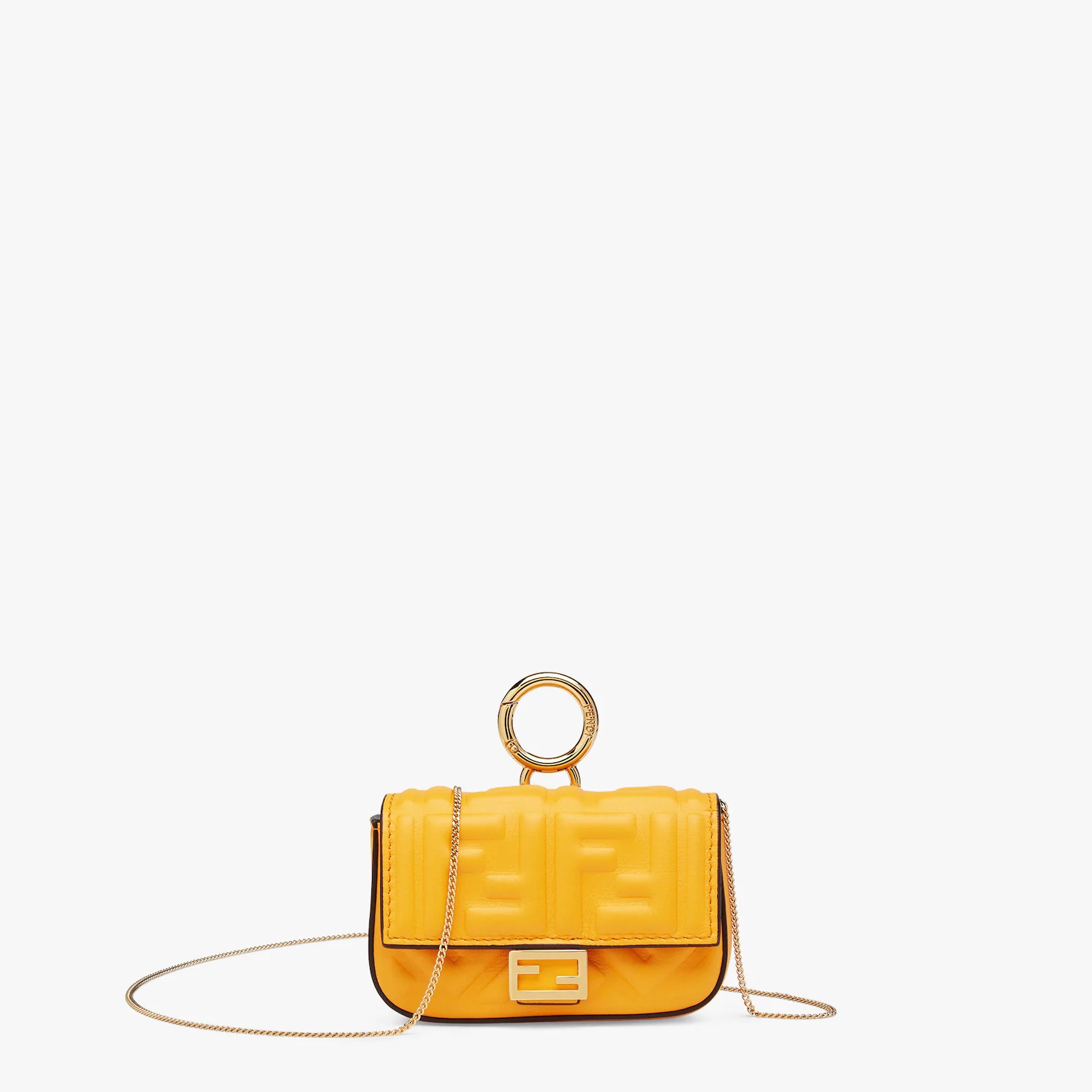 Orange nappa leather charm - 1