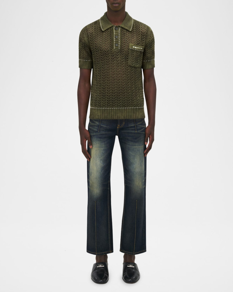 Alexander McQueen Men's Cotton Crochet Pocket Polo Shirt outlook