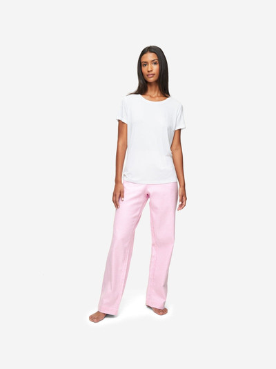 Derek Rose Women's Lounge Trousers Kelburn 32 Brushed Cotton Pink outlook