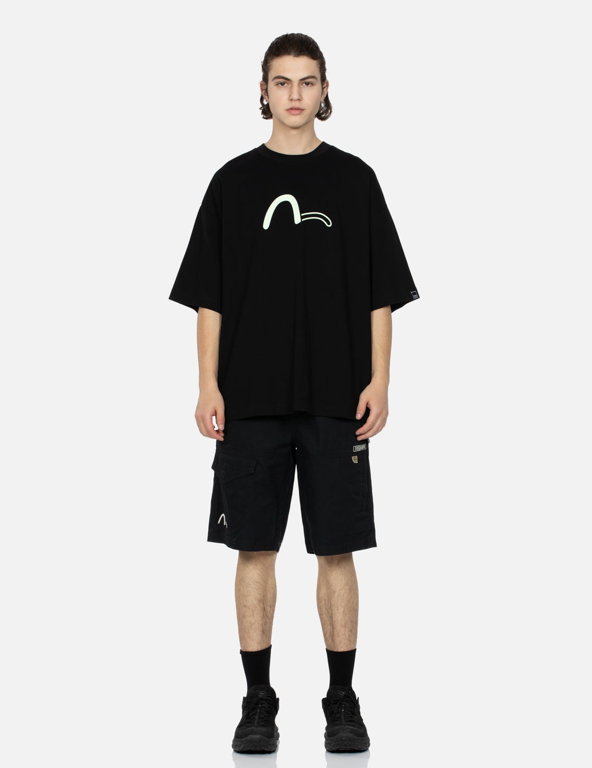 Seagull and Logo Embroidery Panelling Shorts - 5