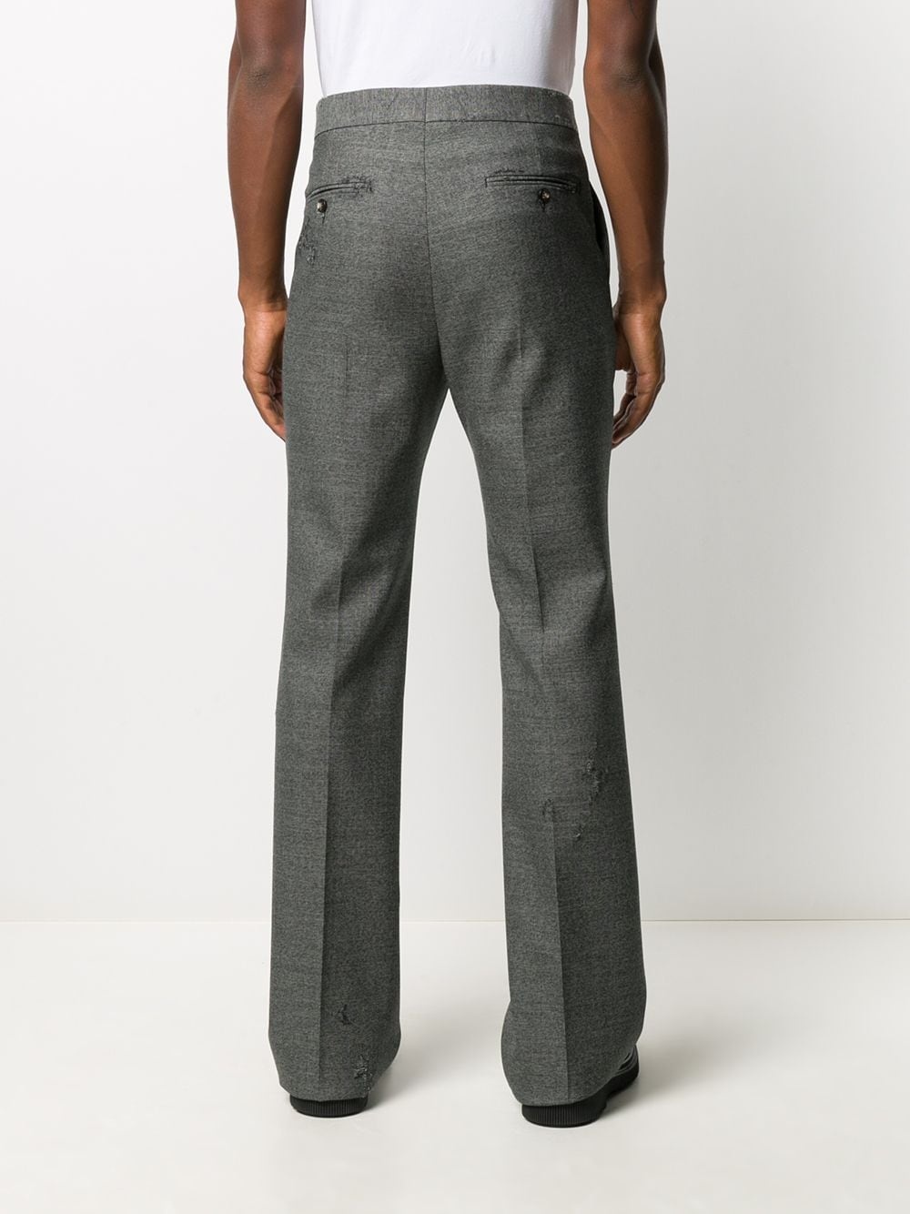 ripped flared tailored trousers - 4