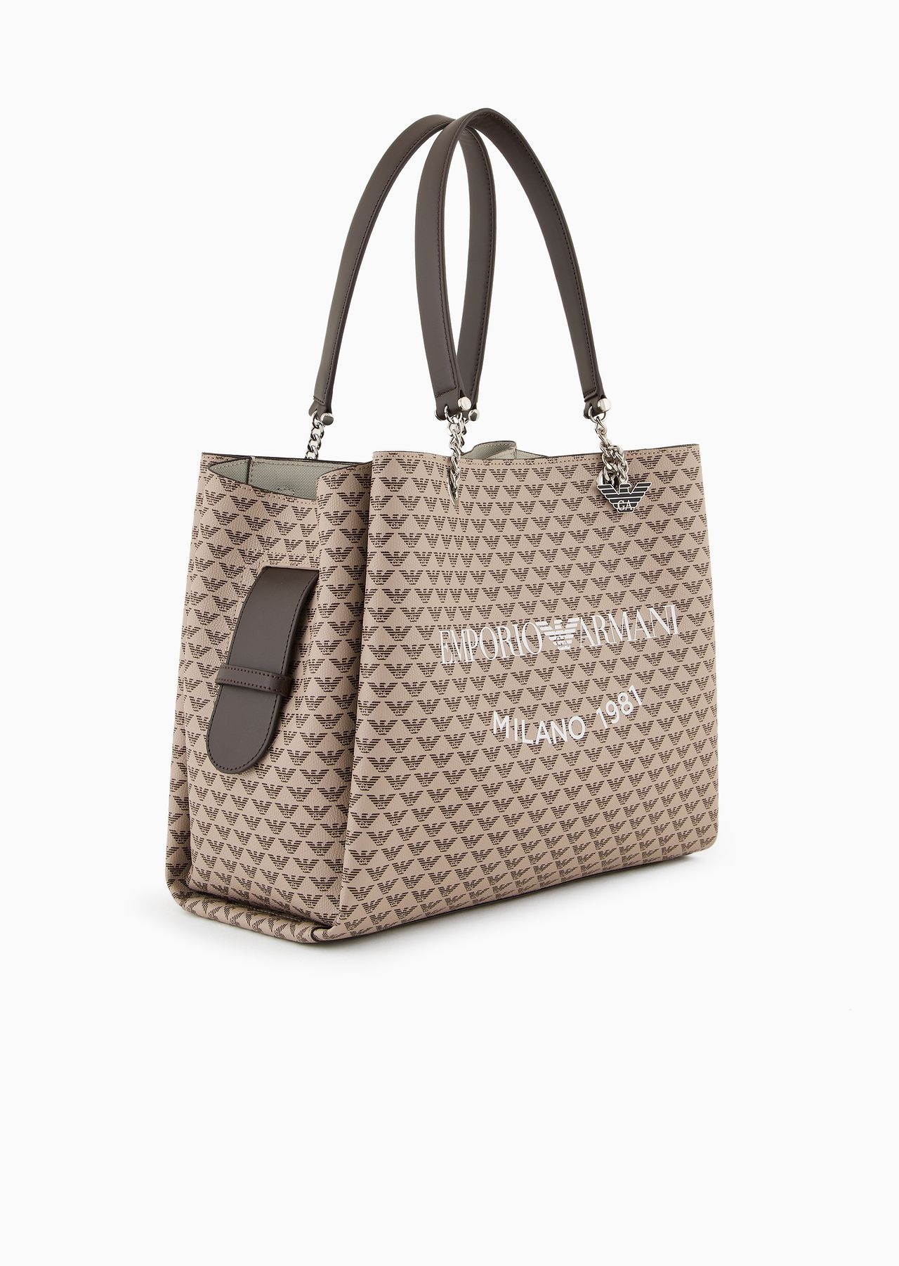 All-over eagle shopper bag with eagle charm - 2