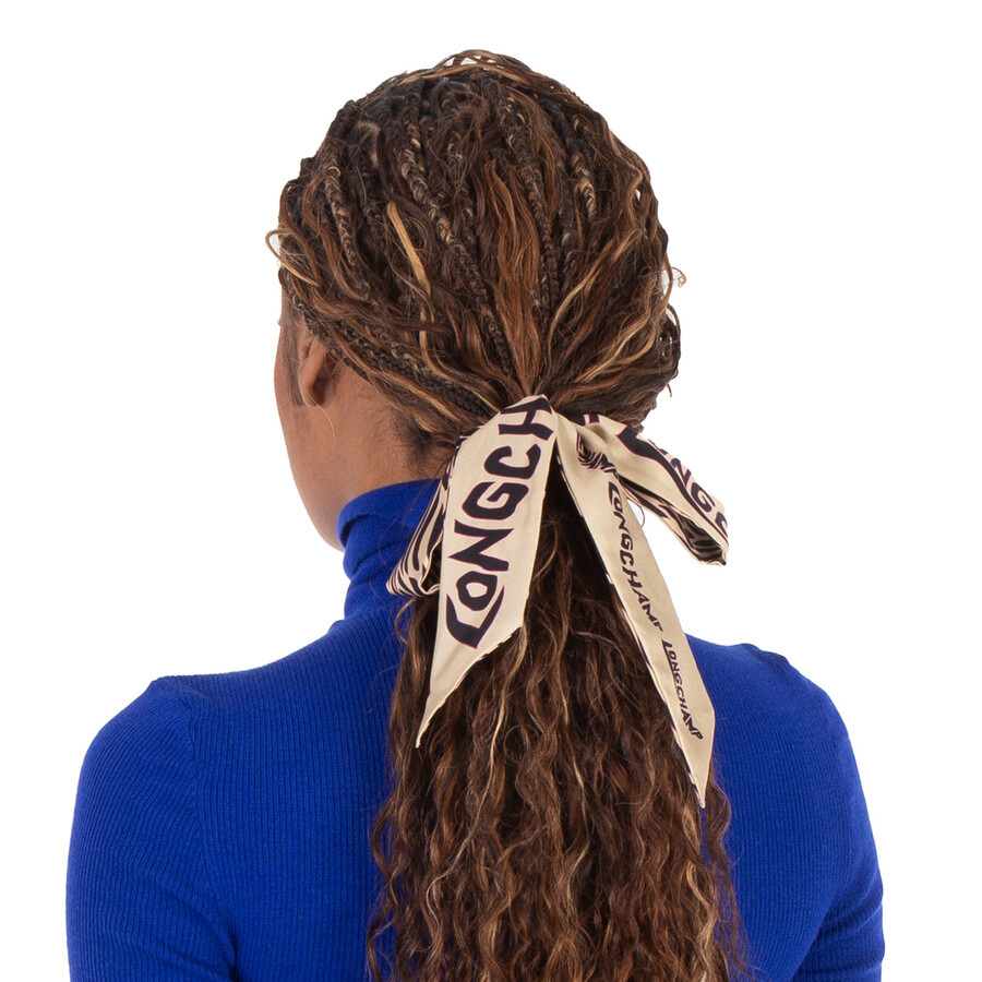 Longchamp Graphic Tiger-Print Silk Headband - 2