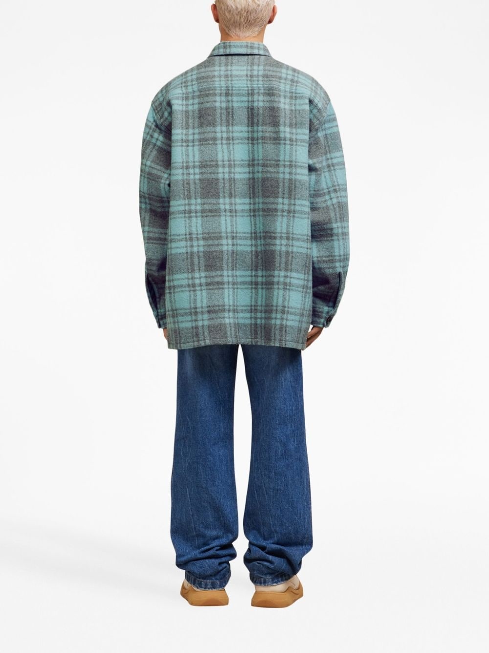 plaid wool shirt jacket - 5
