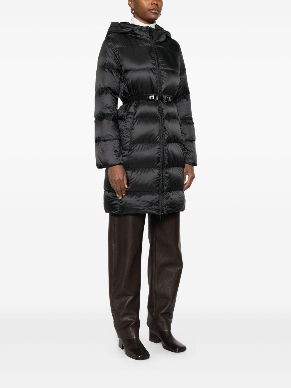 hooded belted coat - 3