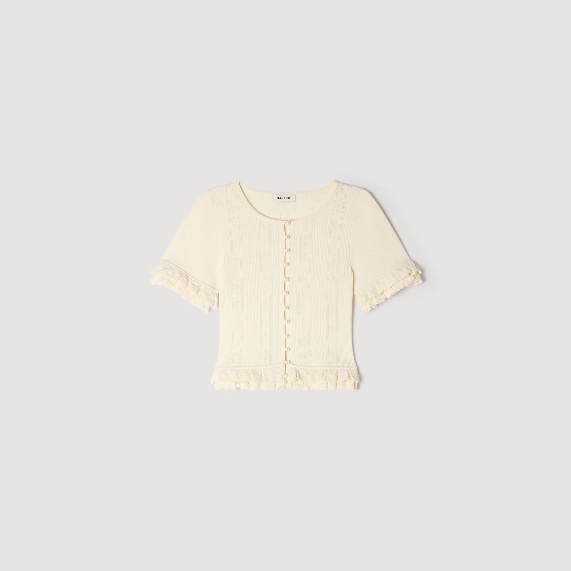 RUFFLED KNIT TOP - 1