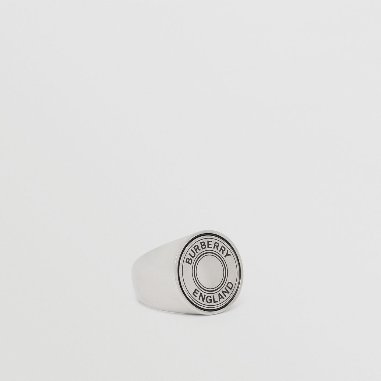 Logo Graphic Palladium-plated Signet Ring - 3