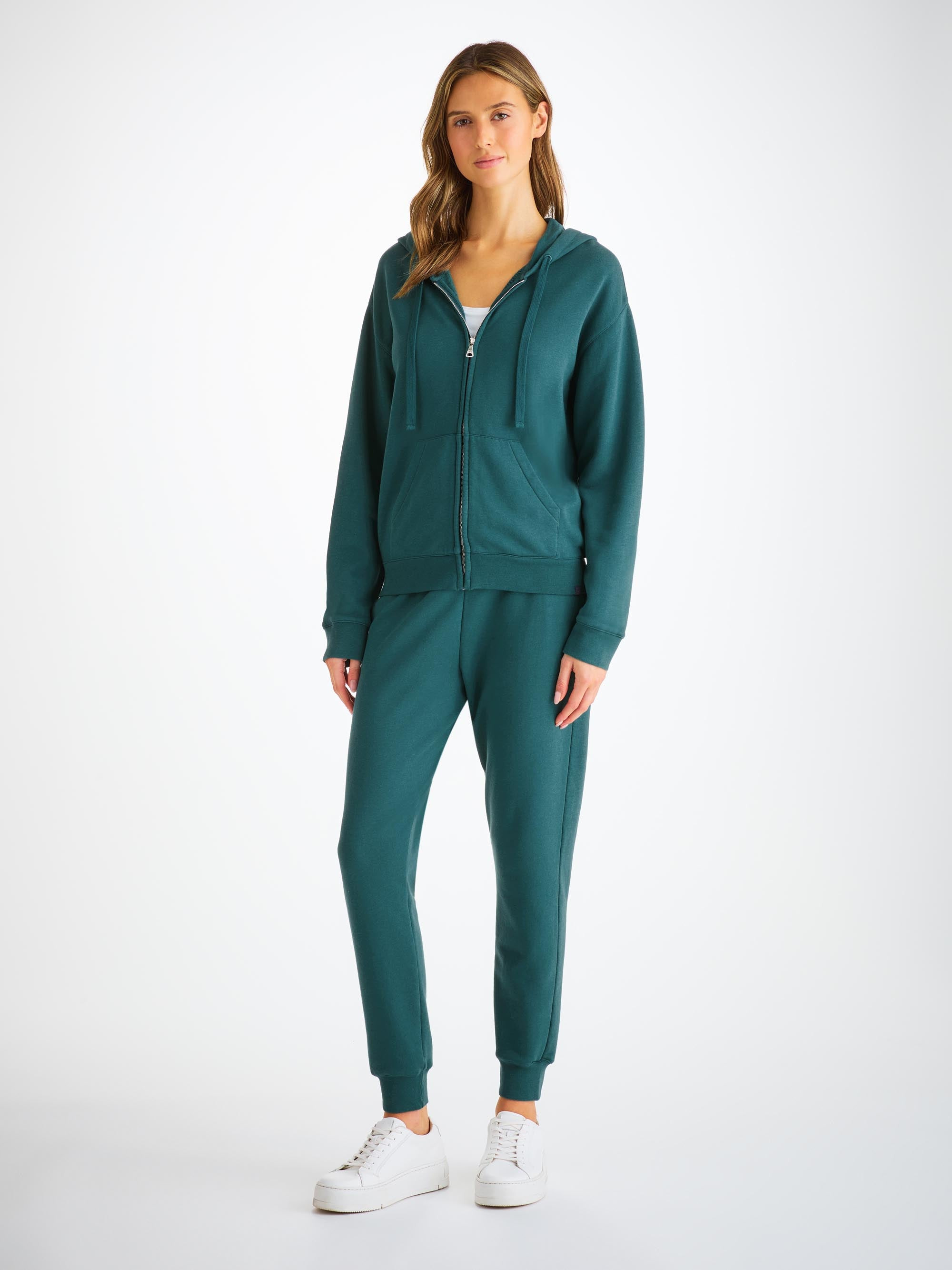 Women's Hoodie Quinn Cotton Modal Pine Green - 3