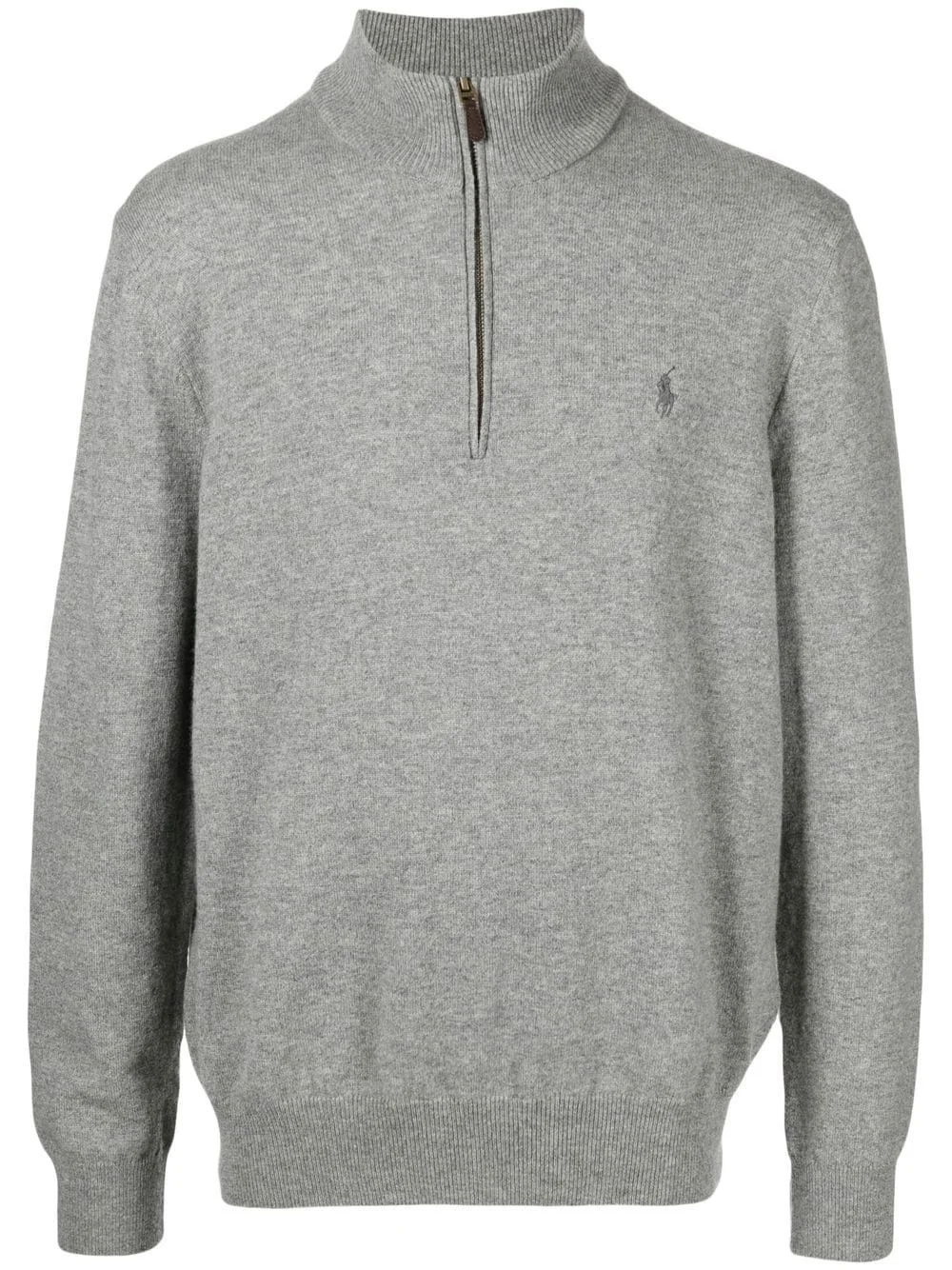 logo-embroidered knitted jumper - 1