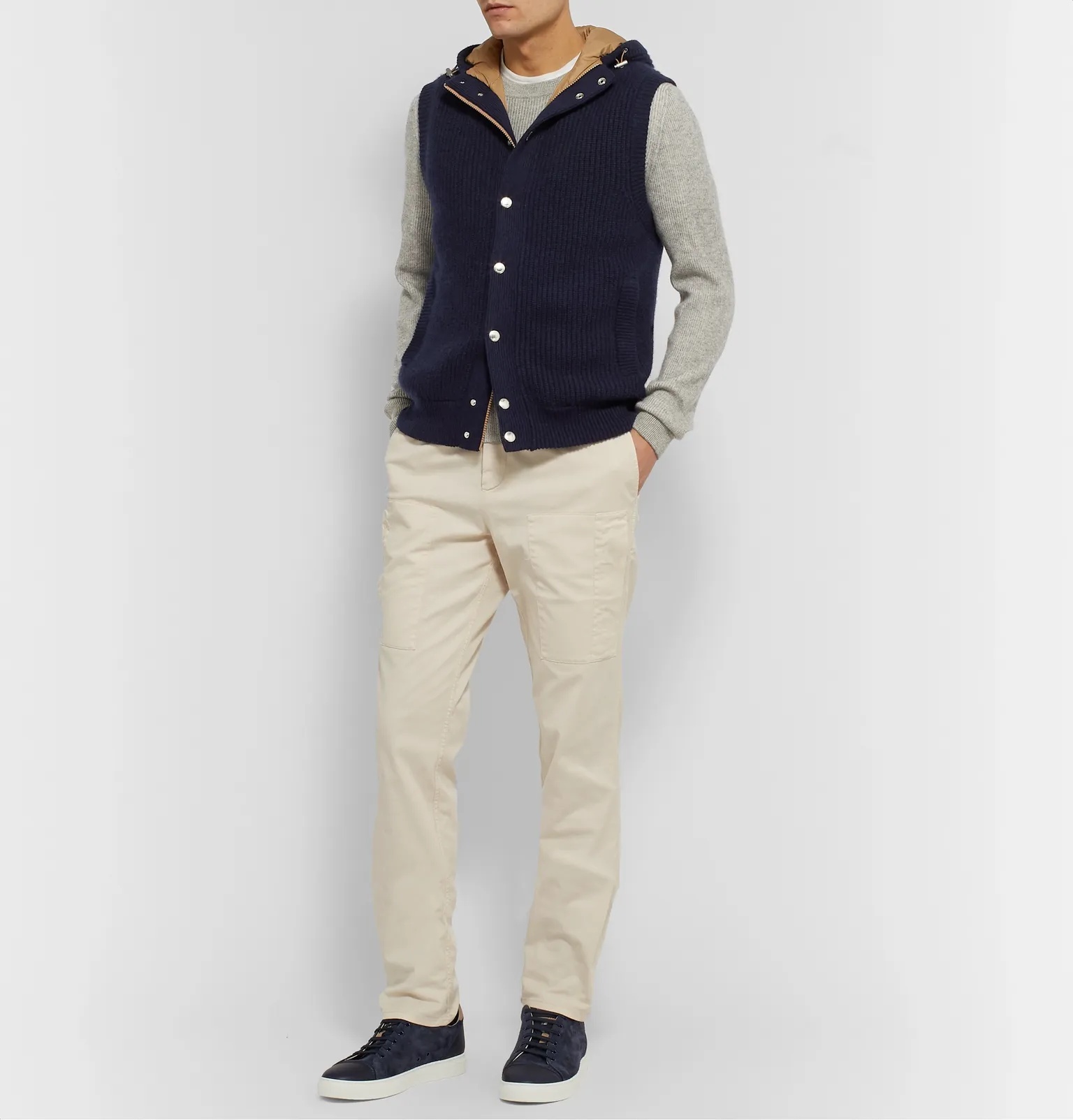 Cashmere Hooded Down Gilet - 2