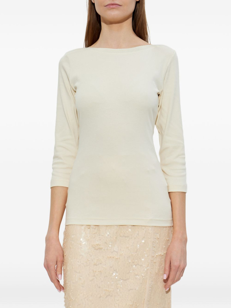 three-quarter sleeve boat-neck top 3
