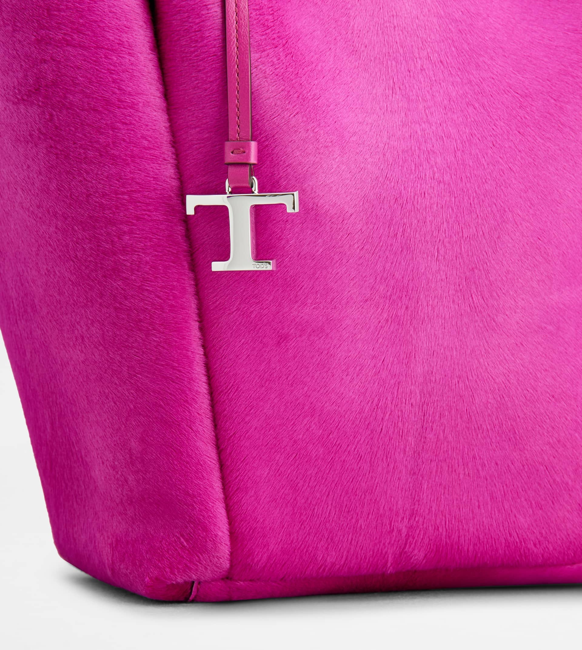 SMALL BUCKET BAG IN PONY-SKIN EFFECT LEATHER - PINK - 4