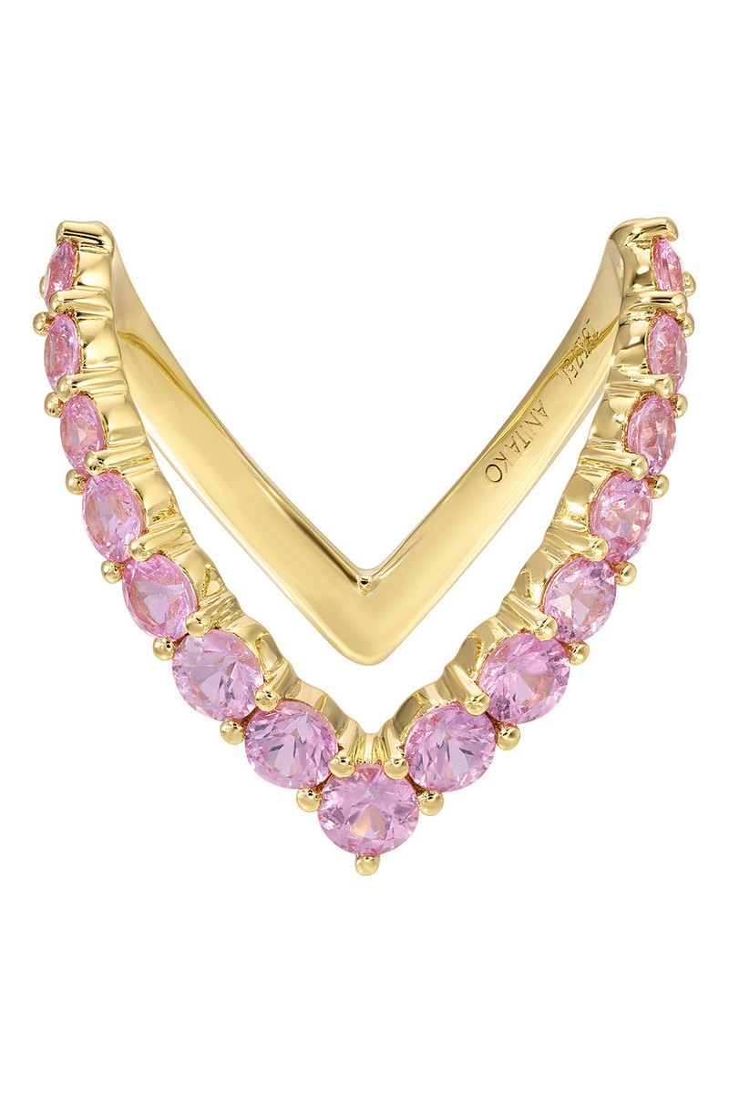 Pink Sapphire V Ring 1