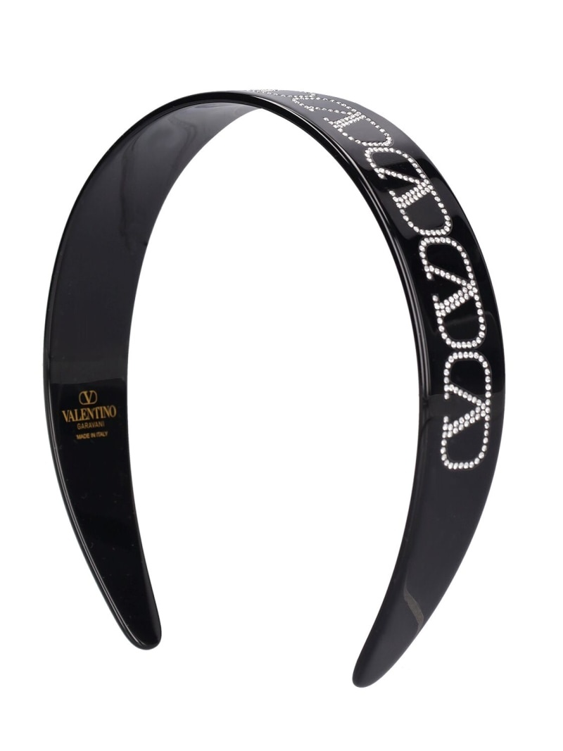 Crystal V logo all over resin headband - 1