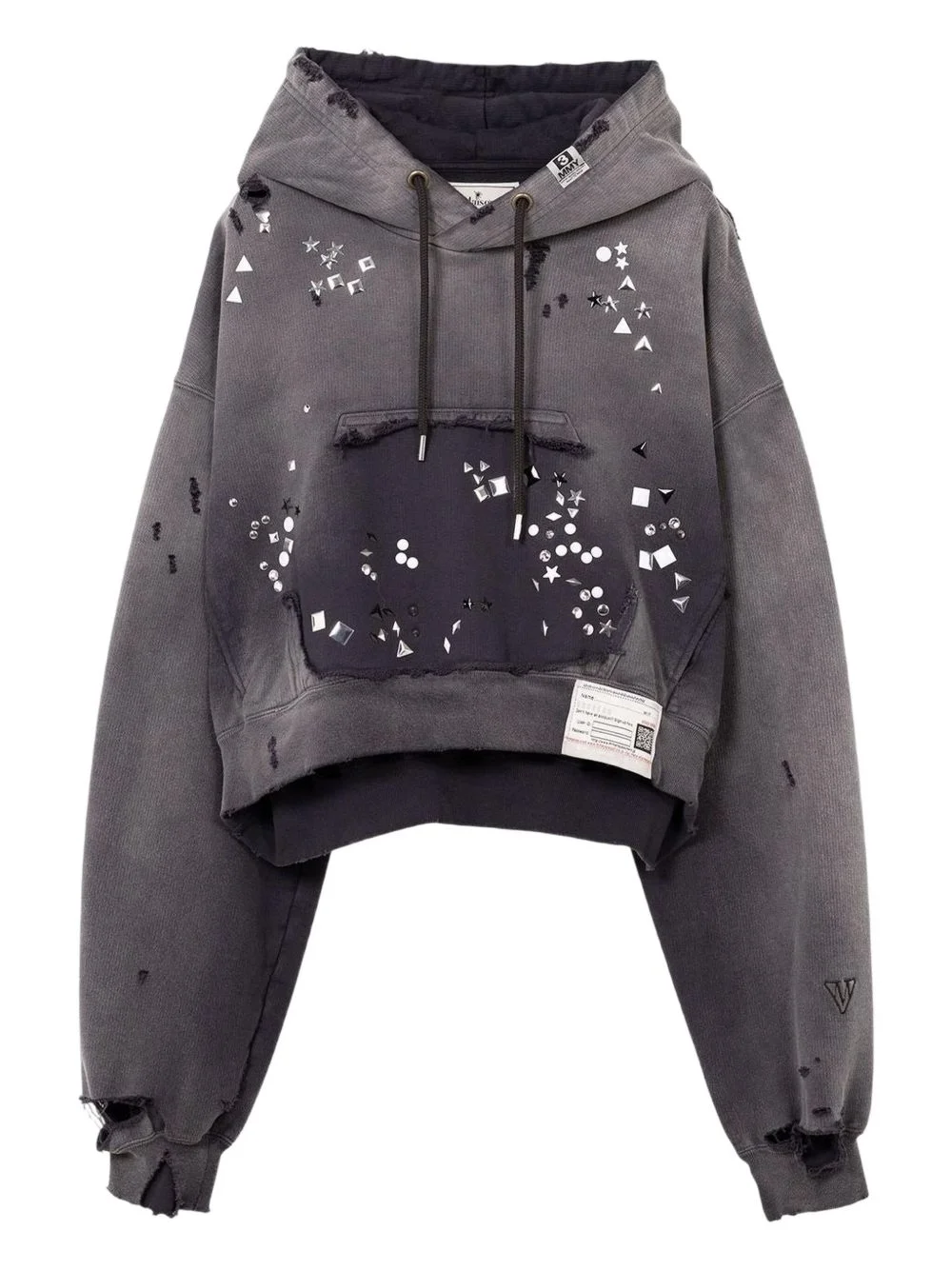 rhinestone-embellished hoodie - 1