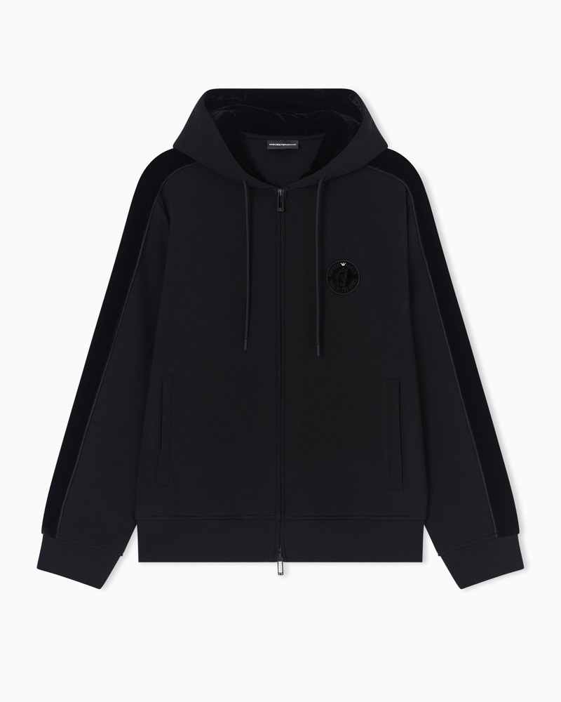 LUNAR NEW YEAR DOUBLE-JERSEY HOODED ZIP-UP SWEATSHIRT WITH PATCH AND TAPE 1