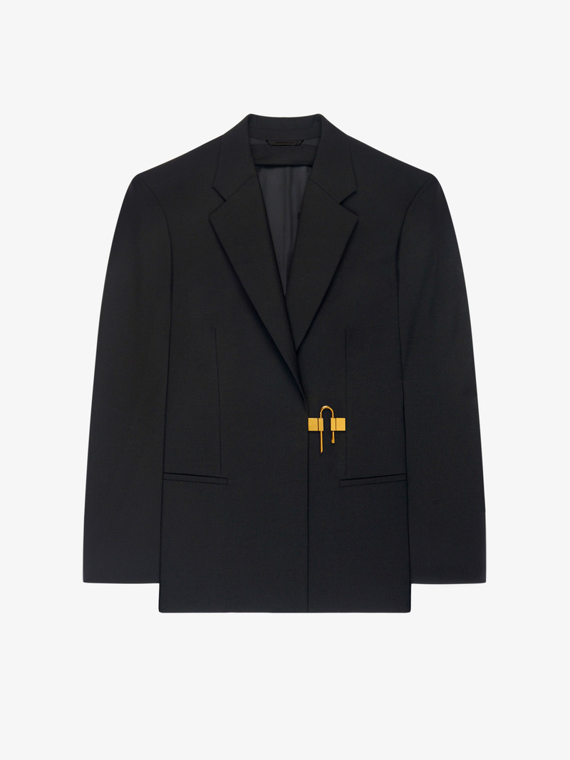 SLIM  JACKET IN WOOL AND MOHAIR WITH PADLOCK 1